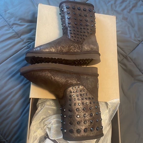 Mou studded shearling lined brown boots 36 - Picture 7 of 12